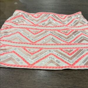 Express Pink and Silver Mini Skirt